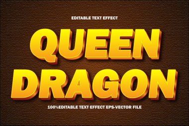 Kraliçe Ejderha Düzenlenebilir Metin Efekti 3B Kabartma Gradyan Biçimi