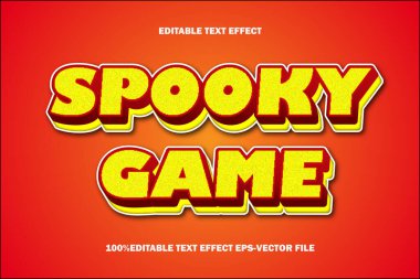 Ürkütücü Oyun Düzenlenebilir Metin Efekti 3B Kabartma Gradyan Biçimi