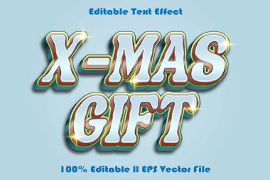 X-Mas Hediye Düzenlenebilir Metin Efekti