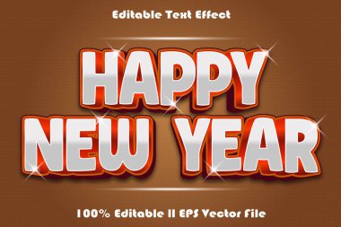 Yeni Yıl Düzenlenebilir Metin Efekti