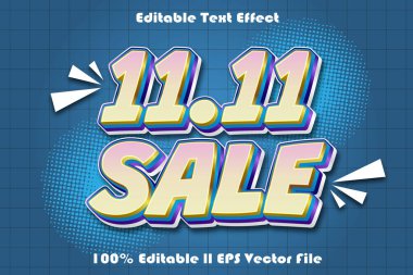 11.11 Satış Düzenlenebilir Metin Efekti