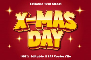 X-Mas Günü Düzenlenebilir Metin Efekti