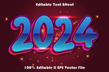 2024 Düzenlenebilir Metin Efekti