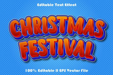 Noel Festivali Düzenlenebilir Metin Efekti