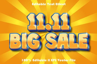 11.11 Büyük Satış Düzenlenebilir Metin Efekti