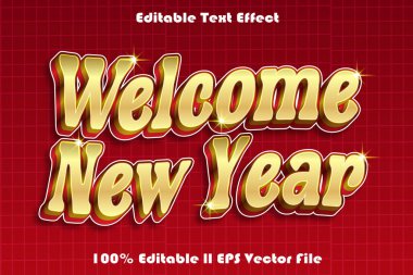 Yeni Yıl Düzenlenebilir Metin Efektine Hoşgeldiniz