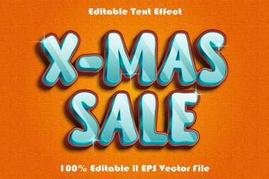 X-Mas Satışları Düzenlenebilir Metin Efekti