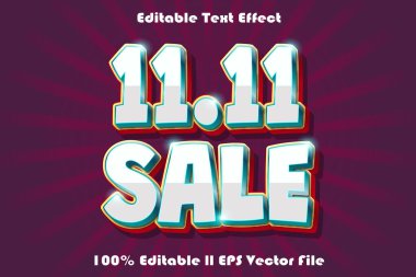 11.11 Satış Düzenlenebilir Metin Efekti