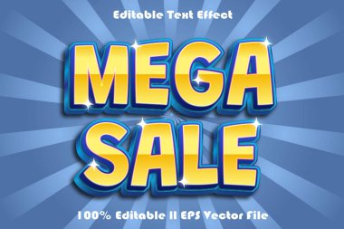 mega satış düzenlenebilir metin efekti