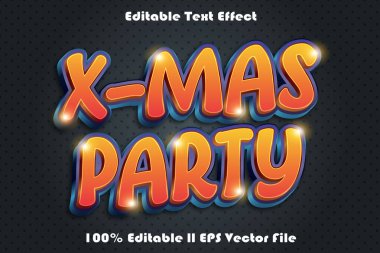 X-Mas Partisi Düzenlenebilir Metin Efekti