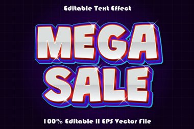 mega satış düzenlenebilir metin efekti