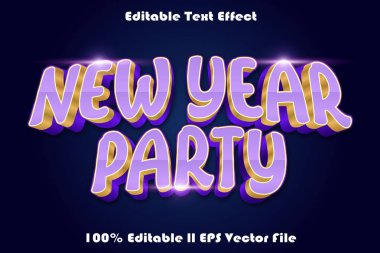 Yeni Yıl Partisi Düzenlenebilir Metin Efekti