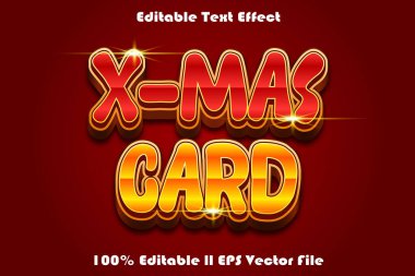 X-Mas Kart Düzenlenebilir Metin Efekti
