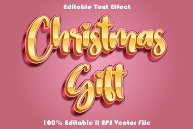 Noel Hediyesi Düzenlenebilir Metin Efekti