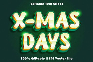 X-Mas Günleri Düzenlenebilir Metin Efekti