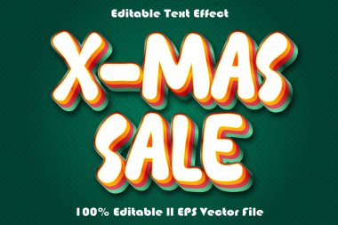 X-Mas Satışları Düzenlenebilir Metin Efekti