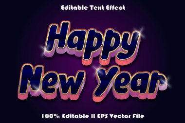 Yeni Yıl Düzenlenebilir Metin Efekti