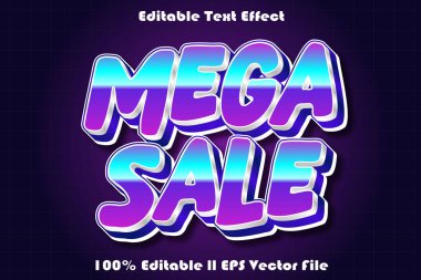 mega satış düzenlenebilir metin efekti