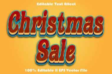 Noel indirimi düzenlenebilir metin efekti