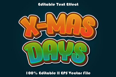 X-Mas Günleri Düzenlenebilir Metin Efekti