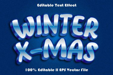 Kış X-Mas Düzenlenebilir Metin Efekti