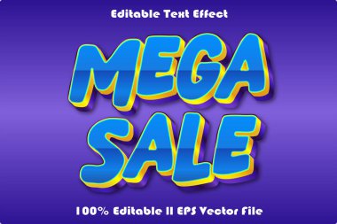 mega satış düzenlenebilir metin efekti