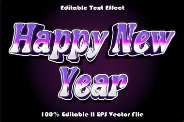 Yeni Yıl Düzenlenebilir Metin Efekti
