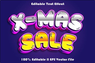 X-Mas Satışları Düzenlenebilir Metin Efekti