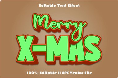 Mutlu X-Mas Düzenlenebilir Metin Efekti