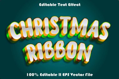 Noel Kurdelesi Düzenlenebilir Metin Efekti