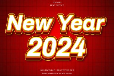 Yeni Yıl 2024 Düzenlenebilir Metin Efekti