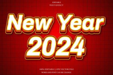 Yeni Yıl 2024 Düzenlenebilir Metin Efekti