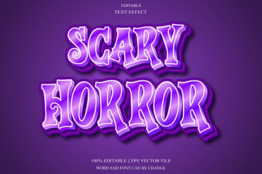 Korkutucu korku metni düzenleme efekti Kabartma Gradyan Biçimi