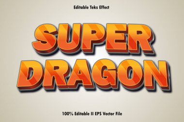 Süper Ejderha Düzenlenebilir Metin Efekti 3B Kabartma Gradyan Biçimi