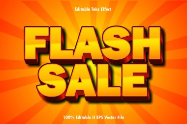 Flash Satış Düzenlenebilir Metin Efekti 3B Kabartma Gradyan Biçimi