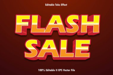 Flash Satış Düzenlenebilir Metin Efekti 3B Kabartma Gradyan Biçimi