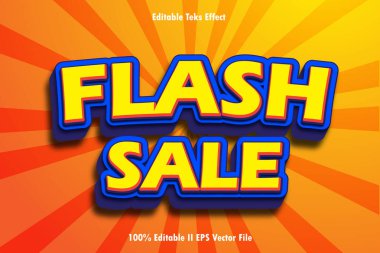 Flash Satış Düzenlenebilir Metin Efekti 3B Kabartma Gradyan Biçimi