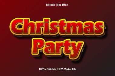 Noel Partisi Düzenlenebilir Metin Efekti 3B Kabartma Gradyan Biçimi