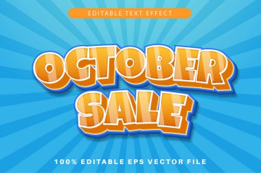 Ekim İndirimli Metin Düzenleme Efekti 3d Çizgi Film Biçimi