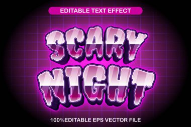 Korkunç Gece Düzenlenebilir Metin Efekti 3d Retro 80 Biçimi
