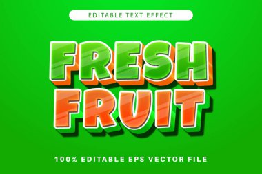Taze Meyve Düzenlenebilir Metin Efekti 3d Gradyan Biçimi