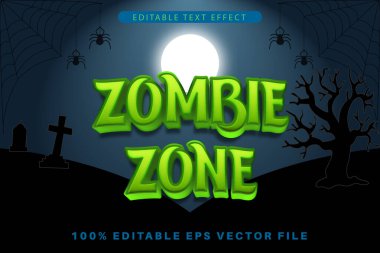 Zombi Bölgesi Düzenlenebilir Metin Efekti 3d Modern Biçim