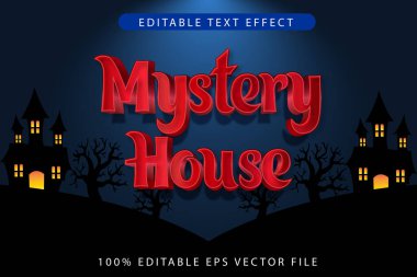 Gizemli Ev Düzenlenebilir Metin Efekti 3d Modern Biçim