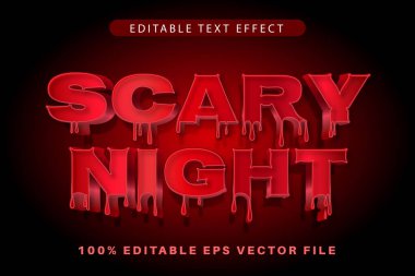 Korkunç Gece Düzenlenebilir Metin Efekti 3d Modern Biçim