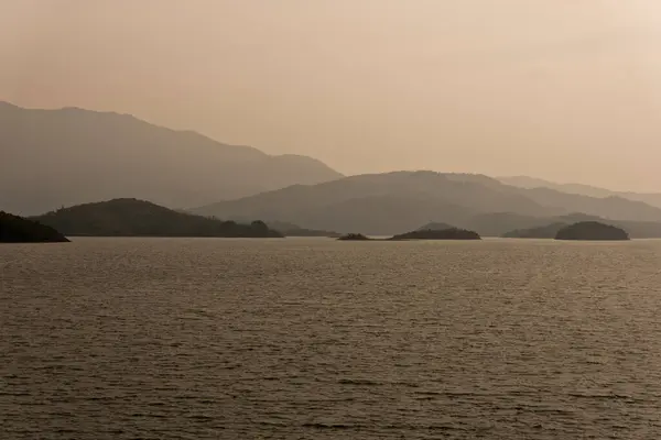 stock image A beautiful landscape of bhadra backwater during an early morning boat safari