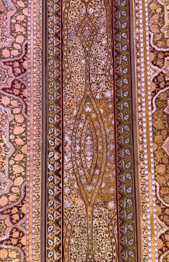 Bikaner Sarayı 'nın içindeki kraliyet odasının duvarındaki resmin yakın plan görüntüsü.