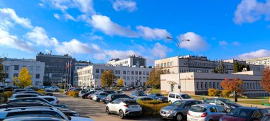 Bialystok, Polonya 23.10.2024: Üniversite Klinik Hastanesi ve Bialystok Tıp Üniversitesi Bölümleri