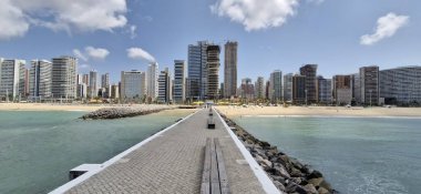 Güney Amerika 'nın Fortaleza, Brezilya plajı manzarası