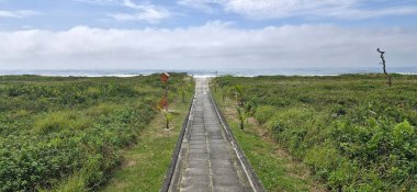 Denize doğru kayrak taşı yolu ve zengin bir biyolojik çeşitliliği barındıran kumsalların arasında kıtayı deniz erozyonuna karşı koruyan fırtınalara karşı doğal bariyerler gibi davranan ve kıyı dinamiklerini etkileyen.