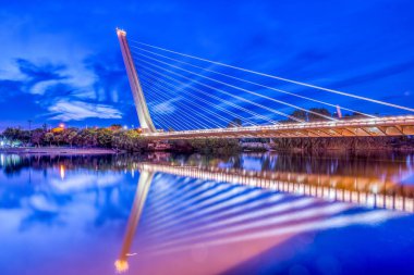 Alamillo Bridge at dusk, Seville, Spain clipart